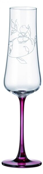BOHEMIA IDUNA RED FOOT POHÁR NA ŠAMPANSKÉ 250ML SADA 6KS