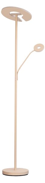 FISCHER & HONSEL LED stojaca lampa Dent, piesková, 180 cm, kov, 2-pl., Krémová / jantárovo žltá, Obývacia izba / jedáleň, kov, Moderný, Zemné bodové svetlo