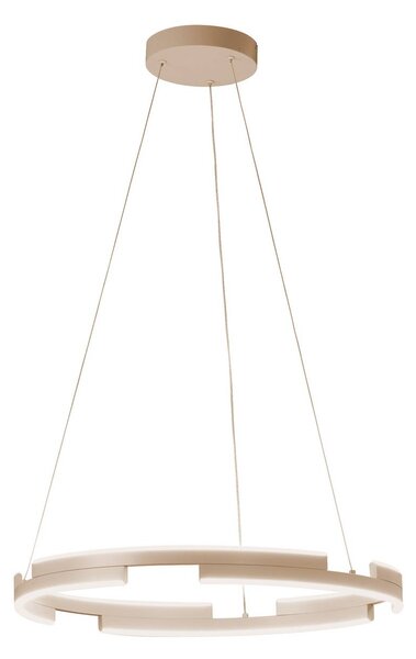 LED závesné svietidlo Circly, piesková farba, Ø 60 cm, kov,, Krémová / jantárovo žltá, Obývacia izba / jedáleň, kov, Moderný, Závesné svietidlo