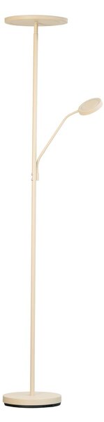 FISCHER & HONSEL LED stojacia lampa Sorento, výška 182 cm, na citanie, piesková farba, Krémová / jantárovo žltá, Obývacia izba / jedáleň, kov, Moderný, Svetlo na čítanie