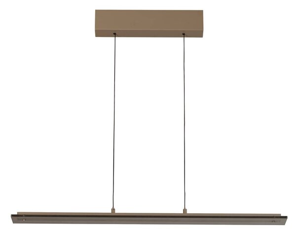 LED závesné svietidlo Torvi, greige/dymovo sivá, 88 cm, kov/sklo, Krémová / jantárovo žltá, Obývacia izba / jedáleň, kov, Moderný