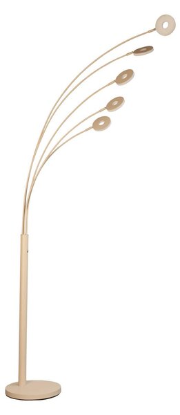 LED stojaca lampa Dent, piesková farba výška 225 cm, 5-pl., Krémová / jantárovo žltá, Obývacia izba / jedáleň, kov, Moderný, Stolová lampa