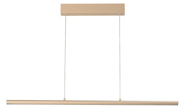LED závesné svietidlo Borena, piesková farba, dĺžka 113 cm, kov, Krémová / jantárovo žltá, Obývacia izba / jedáleň, kov