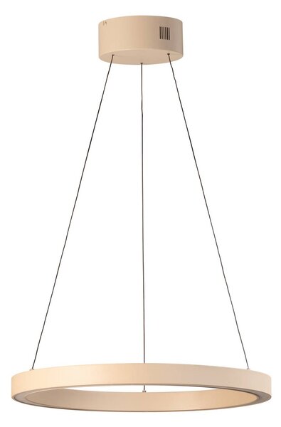 LED závesné svietidlo Silvio, Ø 60 cm, piesková farba, kov,, Krémová / jantárovo žltá, Obývacia izba / jedáleň, kov, Moderný, Závesné svietidlo
