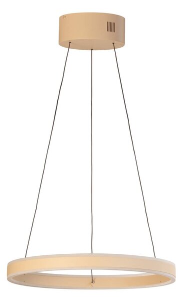 LED závesné svietidlo Silvio, Ø 50 cm, piesková farba, kov,, , Krémová / jantárovo žltá, Obývacia izba / jedáleň, kov, Moderný, Závesné svietidlo
