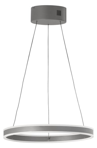 LED závesné svietidlo Silvio, Ø 50 cm, pieskovo šedá, kov,, , Hliník / sivá / zinok, Obývacia izba / jedáleň, kov, Moderný, Závesné svietidlo
