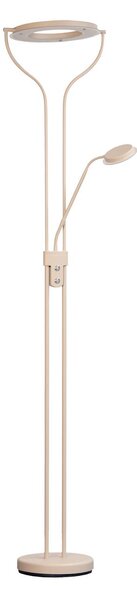 LED stojacia lampa Davos, piesková farba, výška 180 cm, 2-pl.,, Krémová / jantárovo žltá, Obývacia izba / jedáleň, kov, Zemné bodové svetlo