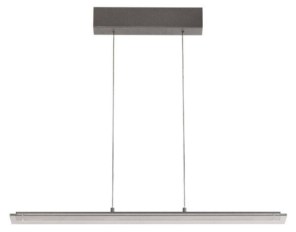LED závesné svietidlo Torvi, pieskovo sivá/dymovo sivá, 88 cm kov/sklo, Hliník / sivá / zinok, Obývacia izba / jedáleň, kov, Moderný