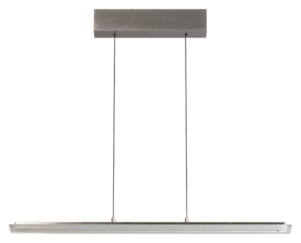 LED závesné svietidlo Torvi, dĺžka 135 cm, niklová farba/biela,, Hliník / sivá / zinok, Obývacia izba / jedáleň, kov, Moderný, Závesné svietidlo