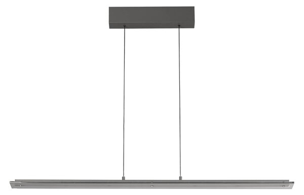 LED závesné svietidlo Torvi, pieskovo sivá/dymovo sivá, dĺžka 115 cm,, Hliník / sivá / zinok, Obývacia izba / jedáleň, kov, Moderný