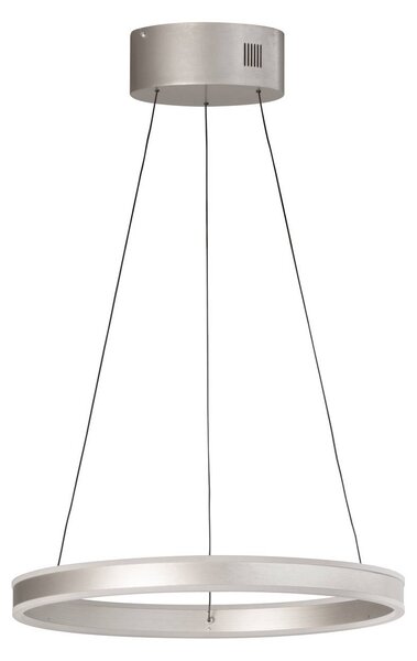 LED závesné svietidlo Silvio, Ø 50 cm, matný nikl, kov,, , Hliník / sivá / zinok, Obývacia izba / jedáleň, kov, Moderný, Závesné svietidlo