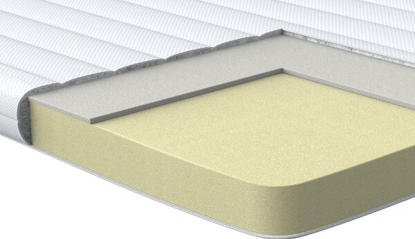 Vrchný matrac biela pamäťová pena polyesterový poťah 90 x 200 cm topper podložka na posteľ spálňa