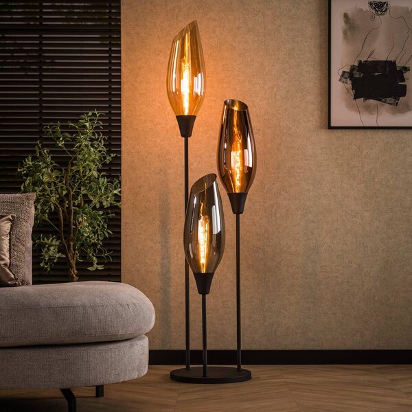 ZIJLSTRA Stojacia lampa Mixture, 178 cm, viacfarebná, 3-pl. sklo/kov, Viacfarebné, Obývacia izba / jedáleň, Sklo, Moderný, Stojaca lampa