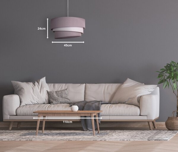 Duolla - Luster na lanku TRIO 1xE27/40W/230V pr. 45 cm šedá/biela