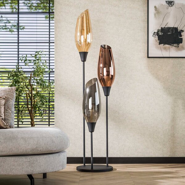 ZIJLSTRA Stojacia lampa Mixture, 178 cm, viacfarebná, 3-pl. sklo/kov, Viacfarebné, Obývacia izba / jedáleň, Sklo, Moderný, Stojaca lampa