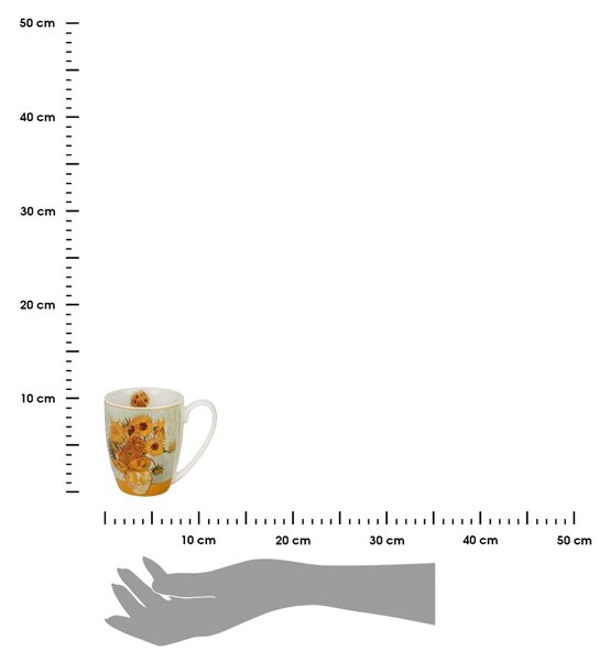 Porcelánový hrnček s lyžičkou Van Gogh Sunflowers 360 ml