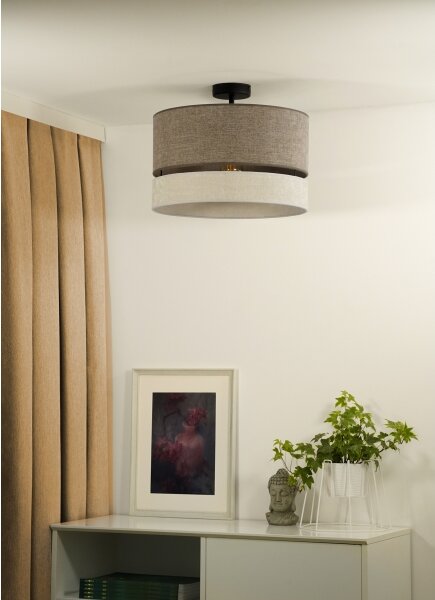 Duolla - Prisadený luster DOUBLE 1xE27/15W/230V pr. 40 cm hnedá/šedá