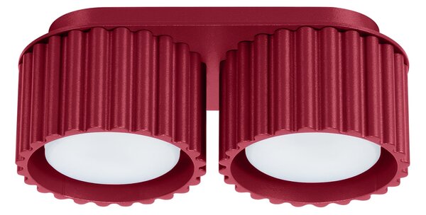 Stropné svietidlo Aura, 2x bordové hliníkové tienidlo, (6 cm)