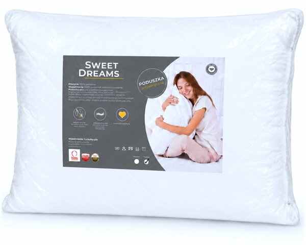 Prešívaný vankúš Sweet Dreams 70x90 cm s výplňou z dutého vlákna