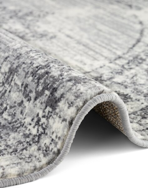 Hanse Home, Kusový koberec Gloria Lydia 106254 Creme Grey kruh, 120x120 (priemer) kruh, šedá, chodba / predsieň