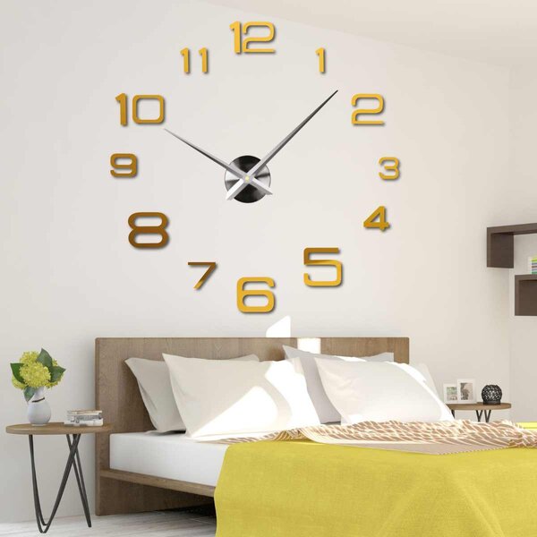 3D Nalepovacie hodiny na stenu DIY | DESING: Šedá kovová Ral 7005 Farba čierna RAL 9005 80 cm 1715-102396 12S032