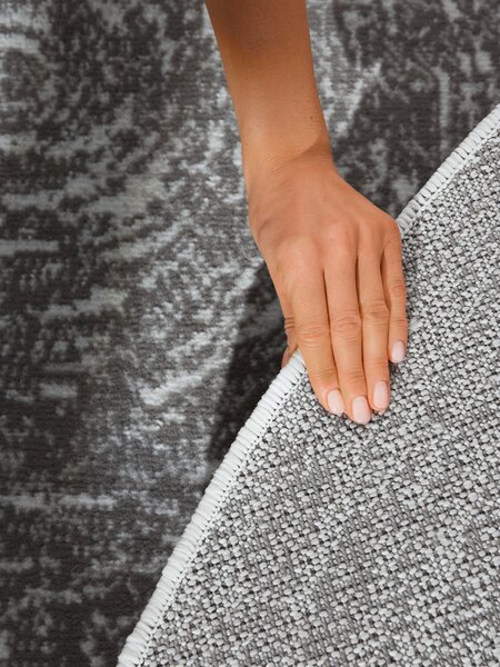 Hanse Home, Kusový koberec Gloria Cavallo 106256 Creme Grey kruh, 120x120 (priemer) kruh, šedá, chodba / predsieň