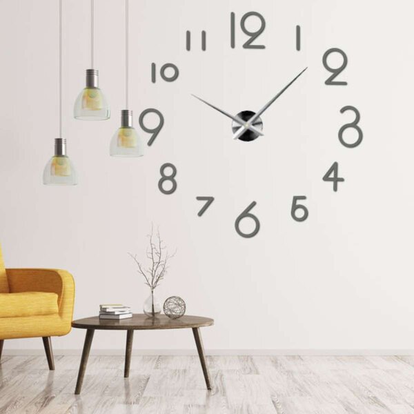Nástenné hodiny do obývačky | ELISKA: Zrkadlo SILVER Farba čierna RAL 9005 80 cm 1166-107996 12S042