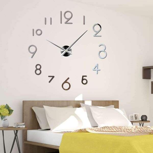 Nástenné hodiny do obývačky | ELISKA: Zrkadlo SILVER Farba čierna RAL 9005 80 cm 1166-107996 12S042