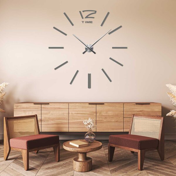 Nalepovacie hodiny na stenu | KRETLIFON: Zrkadlo SILVER Farba čierna RAL 9005 80 cm 1869-103957 12S003