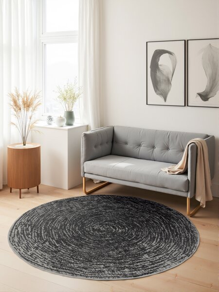 Hanse Home , Kusový koberec Gloria Cavallo 106257 Grey kruh, 120x120, šedá, chodba / predsieň