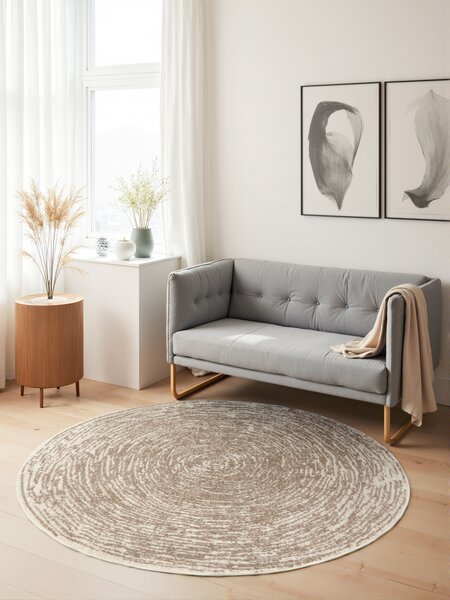 Hanse Home, Kusový koberec Gloria Cavallo 106258 Creme Beige kruh, 120x120 (priemer) kruh, béžová, chodba / predsieň