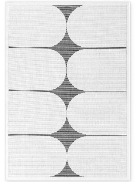 NORTHRUGS , Kusový koberec Duet Bowen 106244 Black/White - na von aj na doma, 120x170, čiernobiela, chodba / predsieň
