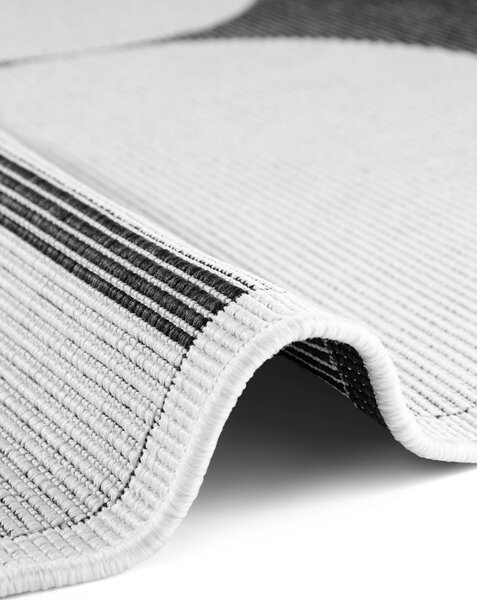 NORTHRUGS , Kusový koberec Duet Bowen 106244 Black/White - na von aj na doma, 120x170, čiernobiela, chodba / predsieň