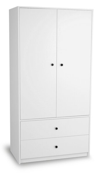 Šatníková skriňa Leo L2 - čierne matné úchyty