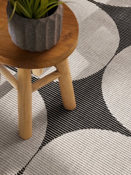 NORTHRUGS , Kusový koberec Duet Bowen 106244 Black/White - na von aj na doma, 120x170, čiernobiela, chodba / predsieň