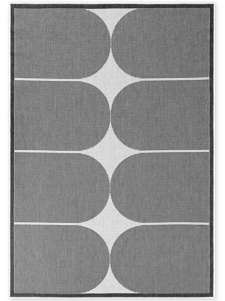 NORTHRUGS , Kusový koberec Duet Bowen 106244 Black/White - na von aj na doma, 120x170, čiernobiela, chodba / predsieň