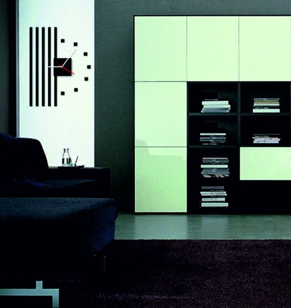 Hodiny na stenu nalepovacie - PAPERAS: Zrkadlo SILVER Strieborné ručičky 2334-105657 FL-Z10B- X0015