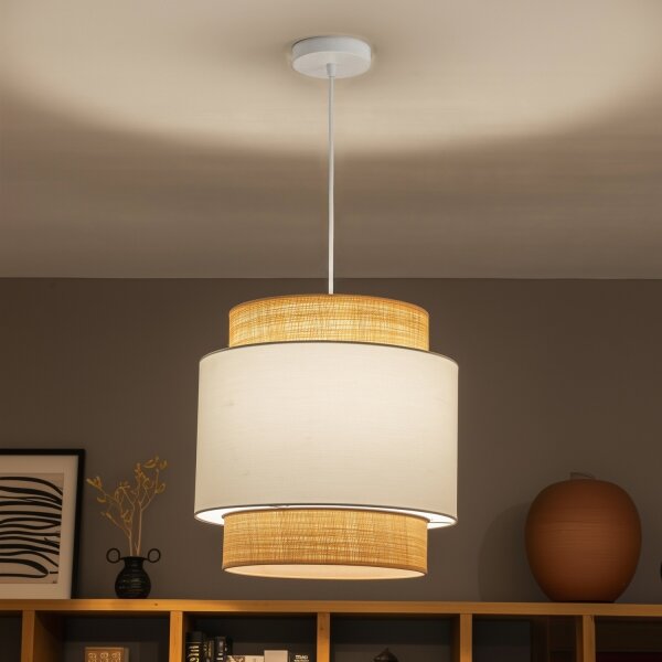 Brilagi - LED luster na lane CERIA, 1xE27/40W/230V, priemer 40 cm, béžová/biela