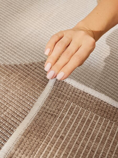 NORTHRUGS , Kusový koberec Duet Bowen 106245 Beige/White - na von aj na doma, 120x170, béžová, chodba / predsieň