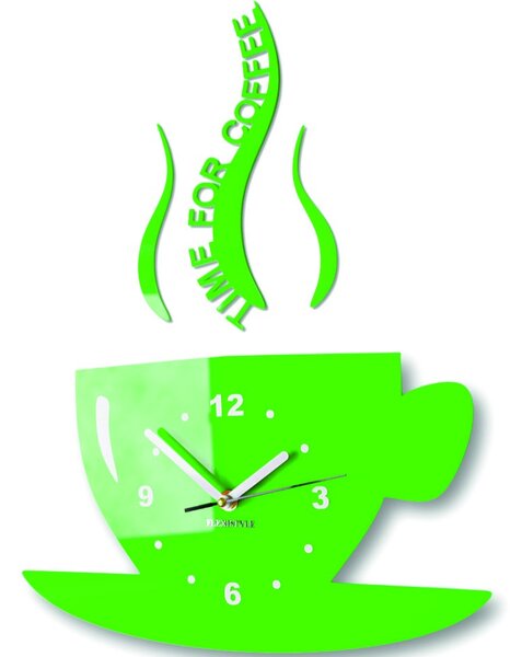 Nástenné hodiny káva | COFFE: Čierna Ral 9005 Čierne ručičky 2304-6159 FL-z16 2021