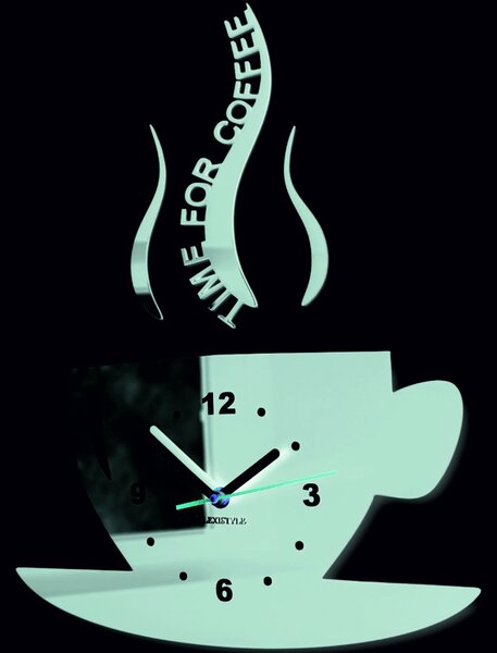 Nástenné hodiny káva | COFFE: Čierna Ral 9005 Čierne ručičky 2304-6159 FL-z16 2021