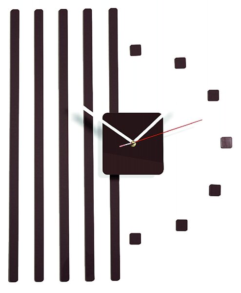 Hodiny na stenu nalepovacie - PAPERAS: Zrkadlo SILVER Strieborné ručičky 2334-105657 FL-Z10B- X0015