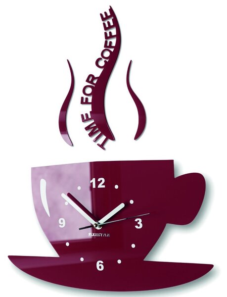 Nástenné hodiny káva | COFFE: Čierna Ral 9005 Čierne ručičky 2304-6159 FL-z16 2021