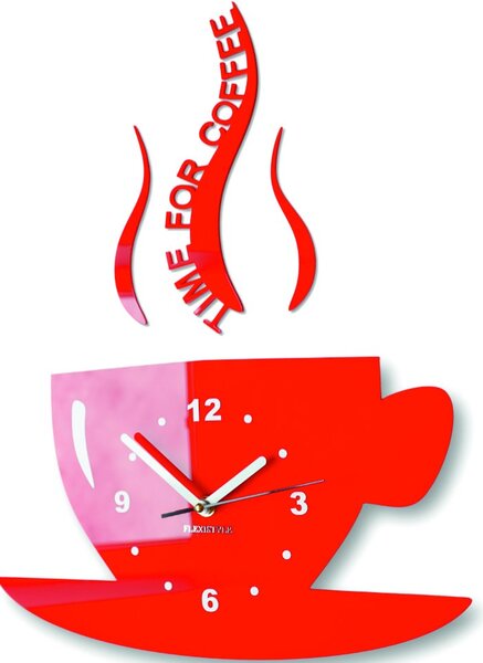 Nástenné hodiny káva | COFFE: Čierna Ral 9005 Čierne ručičky 2304-6159 FL-z16 2021