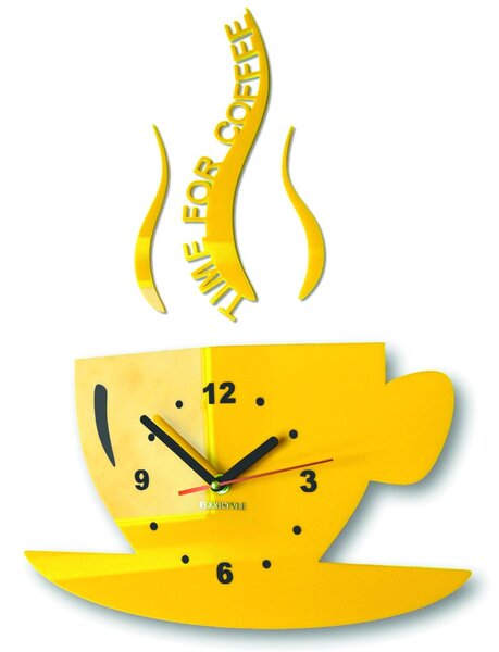 Nástenné hodiny káva | COFFE: Čierna Ral 9005 Čierne ručičky 2304-6159 FL-z16 2021