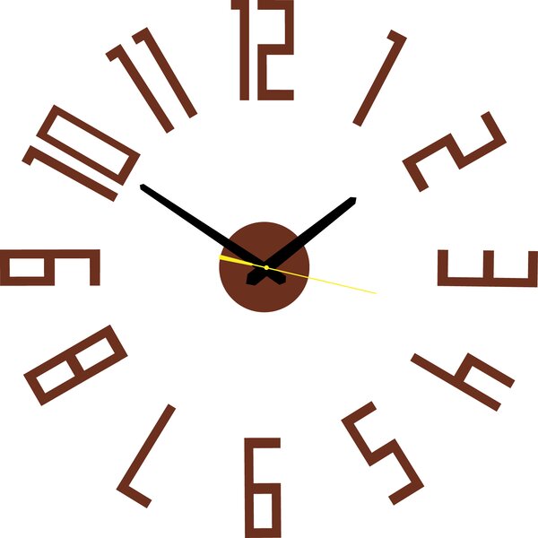 Štýlové nástenné hodiny do obývačky - PALLETE: Čierna Ral 9005 Čierne ručičky 2732-7326 X0018-Wall clock HEU-