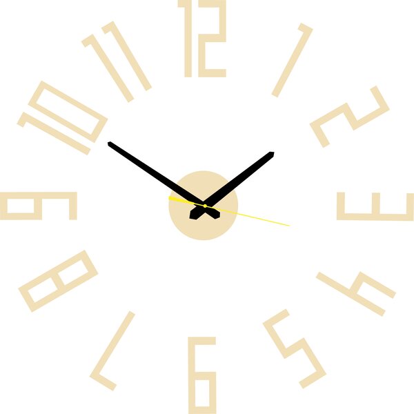 Štýlové nástenné hodiny do obývačky - PALLETE: Čierna Ral 9005 Čierne ručičky 2732-7326 X0018-Wall clock HEU-