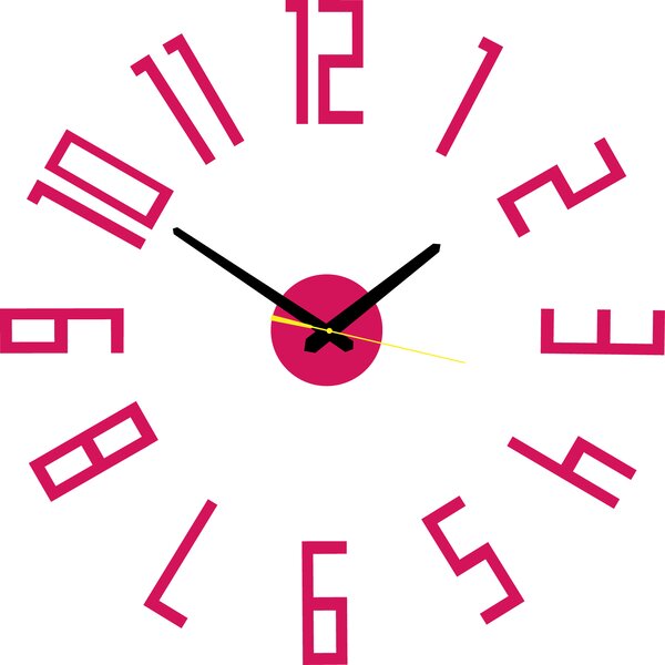 Štýlové nástenné hodiny do obývačky - PALLETE: Čierna Ral 9005 Čierne ručičky 2732-7326 X0018-Wall clock HEU-