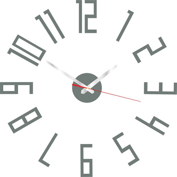 Štýlové nástenné hodiny do obývačky - PALLETE: Čierna Ral 9005 Čierne ručičky 2732-7326 X0018-Wall clock HEU-