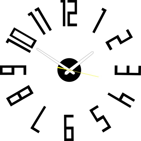 Štýlové nástenné hodiny do obývačky - PALLETE: Čierna Ral 9005 Čierne ručičky 2732-7326 X0018-Wall clock HEU-